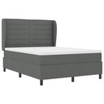 Box Spring avec Matelas vidaXL Gris Foncé 160x200 cm Tissu