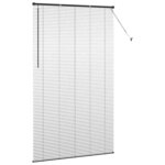 vidaXL Store de Fenêtre avec des rideaux Noir Aluminium