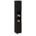 vidaXL Cabinet de salle de bain avec porte Chêne noir 30 x 30 x 190 cm