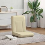 vidaXL Fauteuil de sol ajustable Crème Simili cuir