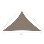 vidaXL Voile de parasol tissu oxford triangulaire 2 5x2 5x3 5 m taupe
