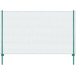 vidaXL Clôture en grillage métallique avec poteaux Acier 25x1 5 m Vert