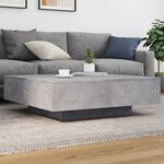 vidaXL Table basse gris béton 100x100x31 cm bois d'ingénierie