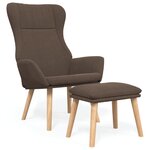 vidaXL Chaise de relaxation avec repose-pied Taupe Tissu