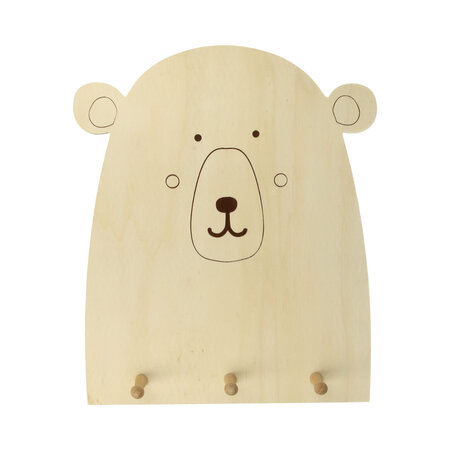 Patère en bois ours naissance