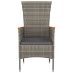 vidaXL Chaises de jardin avec coussins lot de 4 Résine tressée Gris