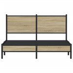 vidaXL Cadre de lit en métal avec tête de lit chêne sonoma 137x190 cm
