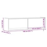 vidaXL Meuble TV mural avec lumières LED chêne sonoma 140x31x38 cm
