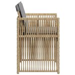vidaXL Chaises de jardin avec coussins lot de 4 mélange beige