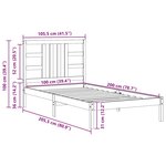 vidaXL Cadre de lit sans matelas 100x200 cm bois massif