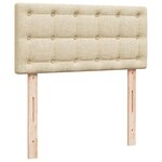 vidaXL Sommier à lattes de lit avec matelas Crème 100x200 cm Tissu