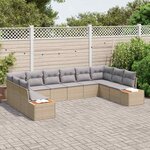 vidaXL Ensemble de canapé de jardin 10 Pièces beige et gris clair