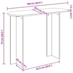 vidaXL Table console Chêne noir 100 x 39 5 x 75 cm Bois d'ingénierie
