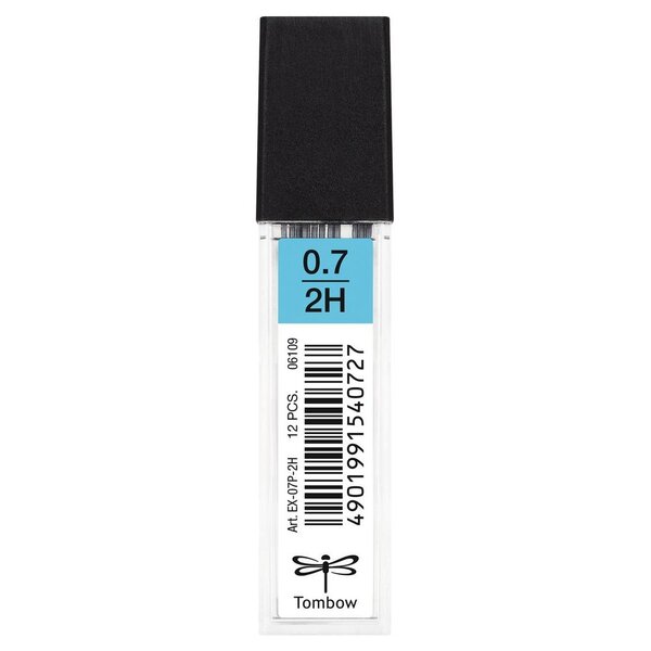 Etui de 12 mines pour porte-mine pointe calibrée 0 7 mm dureté 2h tombow