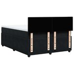vidaXL Sommier à lattes de lit avec matelas Noir 140x190 cm Velours