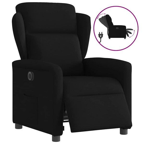 vidaXL Fauteuil inclinable électrique Noir Tissu
