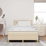 vidaXL Lit à ressort LED avec bandes LED Crème 120 x 200 cm tissu