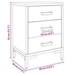 vidaXL Tables de chevet 2 Pièces 40x30x55 cm Bois de pin massif