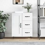 vidaXL Buffet Blanc brillant 69 5x34x90 cm Bois d'ingénierie