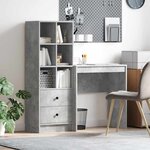 vidaXL Bureau avec rangement 2 Pièces Gris béton 70 x 40 x 76 cm