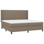 vidaXL Sommier à lattes de lit avec matelas Taupe 200x200 cm Tissu