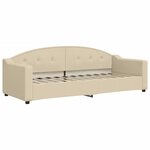 vidaXL Lit de jour avec matelas crème 80x200 cm tissu