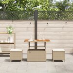 vidaXL Ensemble de Salle à Manger de Jardin 3 Pièces avec Coussins Beige Rattan Synthétique Acacia