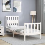 vidaXL Cadre de lit sans matelas blanc bois de pin massif