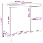 vidaXL Armoire lavabo chêne artisanal 65x33x60 cm bois d'ingénierie