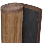 Vidaxl tapis en bambou marron à latte rectangulaire 80 x 200 cm