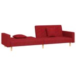 vidaXL Canapé-lit à 2 places avec deux oreillers rouge bordeaux tissu