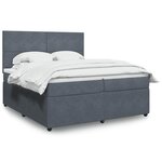 vidaXL Sommier à lattes de lit et matelas Gris foncé 200x200cm Velours