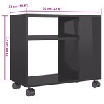 vidaXL Table d'appoint Gris brillant 70x35x55 cm Bois d'ingénierie