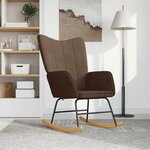 vidaXL Chaise à bascule Marron Tissu