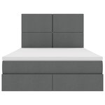 vidaXL Lit de Rangement Gris foncé 140 x 190 cm Cuir synthétique