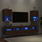 vidaXL Meubles TV avec lumières LED 2 Pièces chêne marron 40 5x30x60 cm