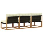vidaXL 3 Pièce Sofa de milieu extérieur Bois d'Acacia Massif Naturel