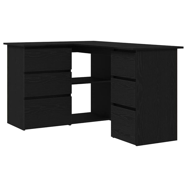 vidaXL Bureau d'angle Chêne noir 145 x 100 x 76 cm Bois d'ingénierie