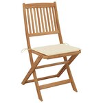 vidaXL Chaises pliables de jardin lot de 6 avec coussins Bois d'acacia