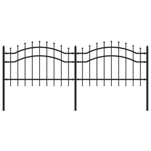 vidaXL Clôture de jardin avec sommet de lance Noir 115 cm