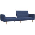 vidaXL Canapé-lit à 2 places bleu tissu
