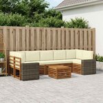 vidaXL Ensemble de canapés d'extérieur 8 Pièces Naturel et Crème