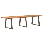 vidaXL Table à manger avec bord naturel 320x100x74cm bois massif chêne