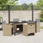 vidaXL Ensemble de salle à manger pour jardin 5 Pièces Beige polyrotin