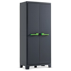 Keter Armoire de rangement avec étagères Moby Gris graphite 182 cm