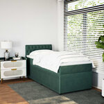 vidaXL Sommier à lattes de lit avec matelas Vert foncé 90x190 cm