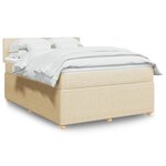vidaXL Sommier à lattes de lit avec matelas Crème 160x200 cm Tissu