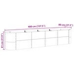 vidaXL Jardinière de jardin surélevée Effet bois Acier galvanisé