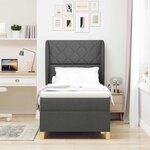 Lit à ressorts vidaXL avec matelas Gris foncé 100x200 cm en tissu