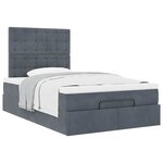 vidaXL Cadre de lit ottoman avec matelas gris foncé 120x190 cm velours
